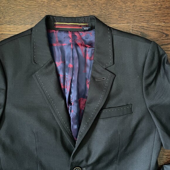 NEW Youth Baker by Ted Baker Navy wool blend Blazer/Jacket -Size 14 - Picture 3 of 14